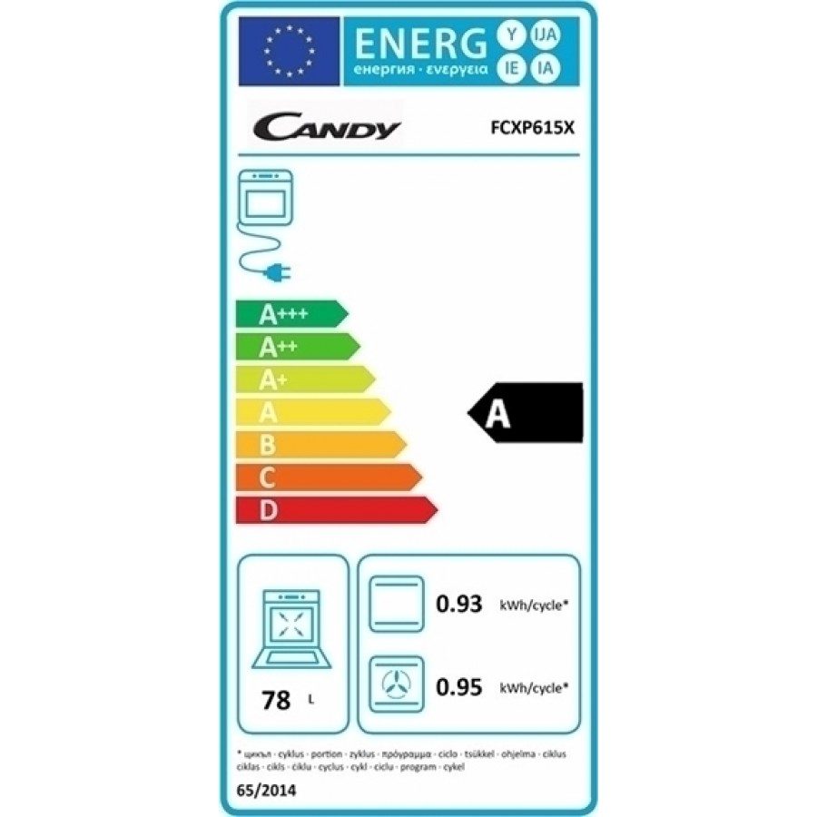 Candy FCXP 615X Εντοιχιζόμενος Φούρνος Ανω Πάγκου 78lt με Soft Close Πόρτα Candy FCXP 615X Εντοιχιζόμενος Φούρνος Ανω Πάγκου 78lt με Soft Close Πόρτα